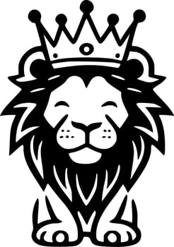 Lion Baby Crown, Minimalist and Simple Silhouette - Vector illustration