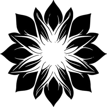 Mandal - Black and White Isolated Icon - Vector illustration