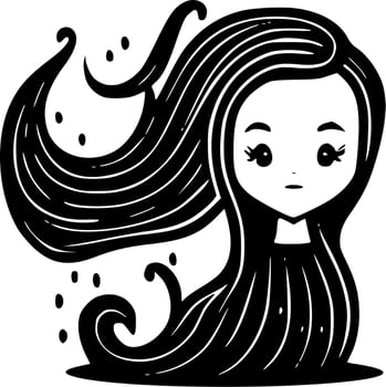Mermaid - Minimalist and Flat Logo - Vector illustration
