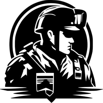 Military - Minimalist and Flat Logo - Vector illustration