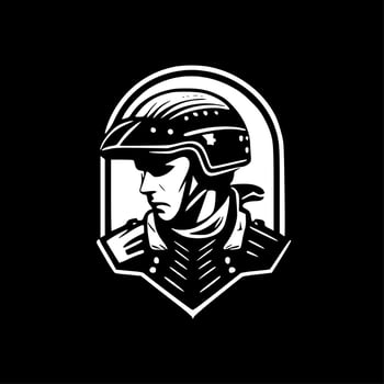 Military - Black and White Isolated Icon - Vector illustration