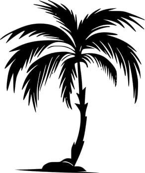 Palm Tree - Black and White Isolated Icon - Vector illustration