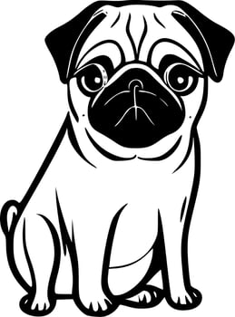 Pug - Minimalist and Flat Logo - Vector illustration