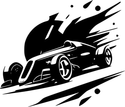 Racing - Black and White Isolated Icon - Vector illustration