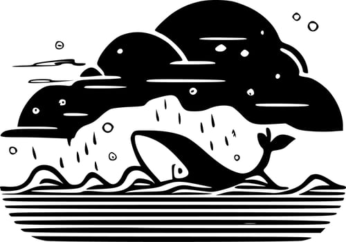 Sea, Minimalist and Simple Silhouette - Vector illustration