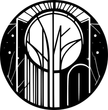 Stained Glass - Minimalist and Flat Logo - Vector illustration