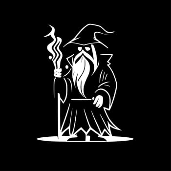 Wizard, Minimalist and Simple Silhouette - Vector illustration