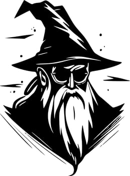 Wizard - Black and White Isolated Icon - Vector illustration