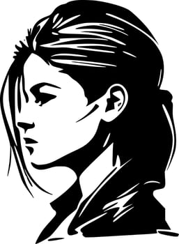 Woman, Black and White Vector illustration