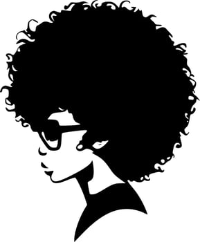 Afro, Minimalist and Simple Silhouette - Vector illustration