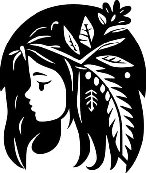 Boho - Black and White Isolated Icon - Vector illustration