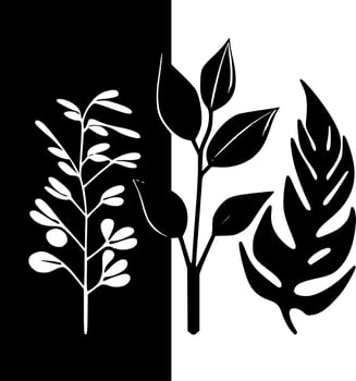 Botanical - Black and White Isolated Icon - Vector illustration