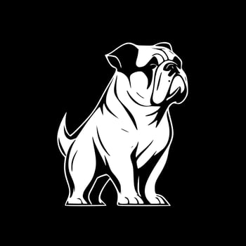 Bulldog - Black and White Isolated Icon - Vector illustration