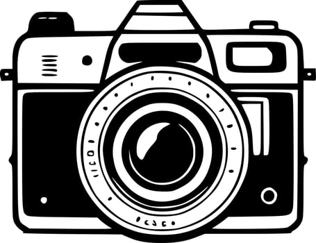 Camera - Black and White Isolated Icon - Vector illustration