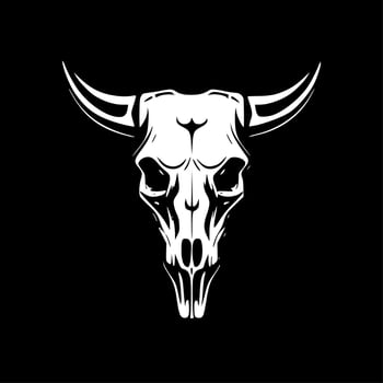 Cow Skull, Minimalist and Simple Silhouette - Vector illustration