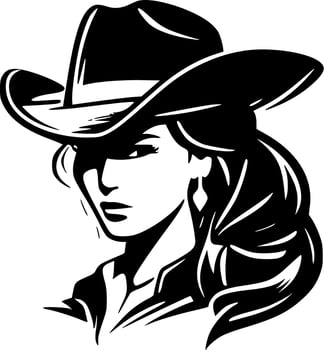 Cowgirl, Minimalist and Simple Silhouette - Vector illustration