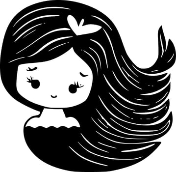 Mermaid - Minimalist and Flat Logo - Vector illustration