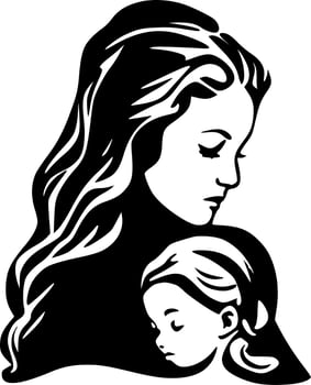 Mother, Minimalist and Simple Silhouette - Vector illustration