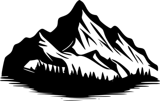 Mountains, Minimalist and Simple Silhouette - Vector illustration