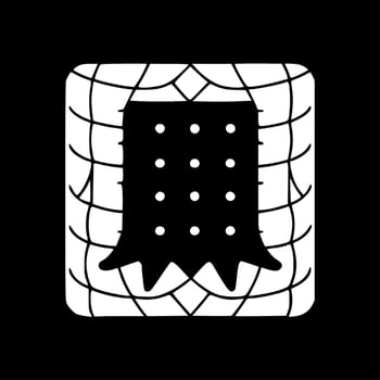 Quilt, Black and White Vector illustration