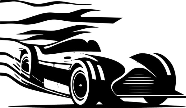 Racing - Black and White Isolated Icon - Vector illustration