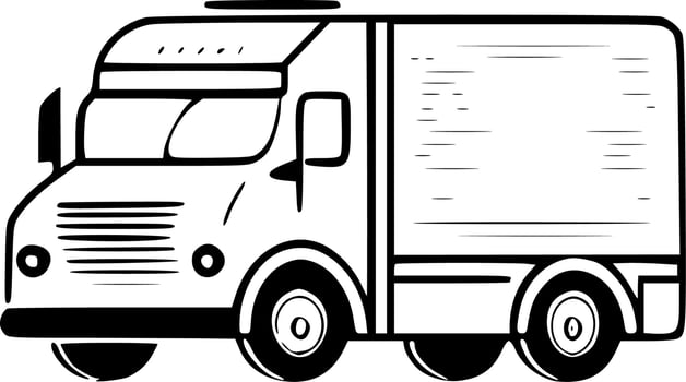 Truck, Minimalist and Simple Silhouette - Vector illustration