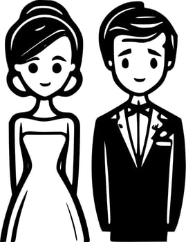 Wedding - Minimalist and Flat Logo - Vector illustration
