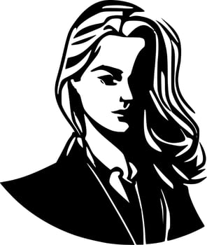 Woman, Black and White Vector illustration