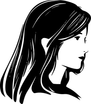 Woman - Black and White Isolated Icon - Vector illustration