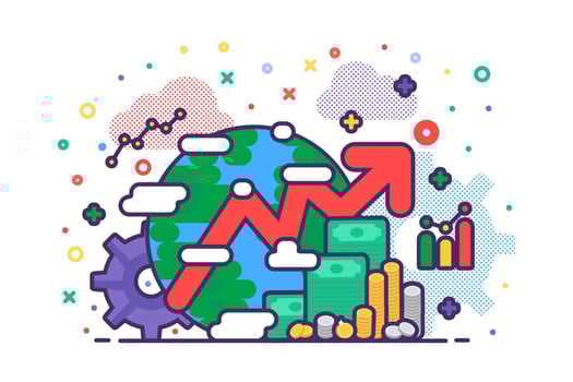 World Economic Expansion Outline Concept vector