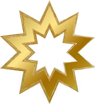 Grunge Gold Religion Bahaifaith Mystical Symbol vector