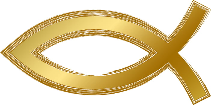 Grunge Gold Religion Ichthys Mystical Symbol vector