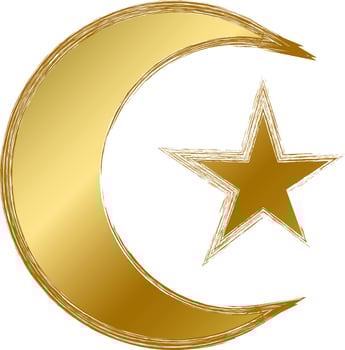 Grunge Gold Religion Islam Mystical Symbol vector
