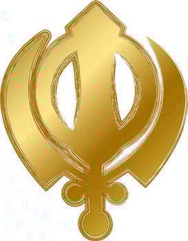 Grunge Gold Religion Sikhism Mystical Symbol vector