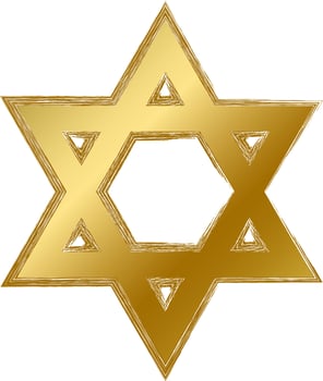 Grunge Gold Religion David Star Mystical Symbol vector