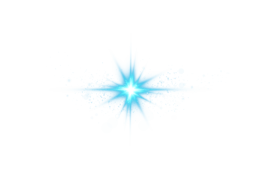 Blue glowing lights effects isolated on transparent background. Solar flare with beams and spotlight. Glow effect. Starburst with sparkles. PNG. png