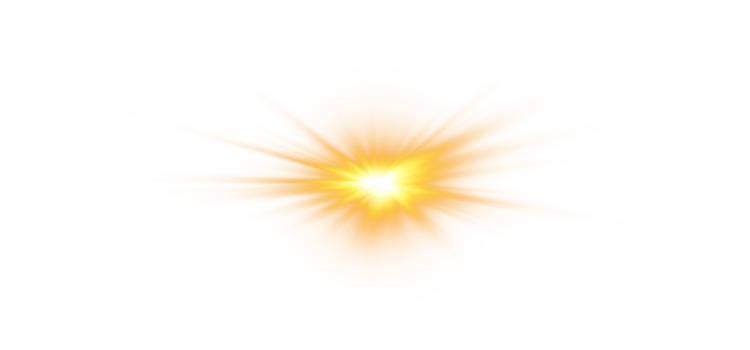 Golden glowing light effects isolated on transparent background. Solar flare with beams and spotlight. Glow effect. Starburst with sparkles. PNG. png