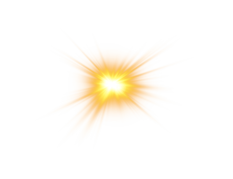 Golden glowing light effects isolated on transparent background. Solar flare with beams and spotlight. Glow effect. Starburst with sparkles. PNG. png
