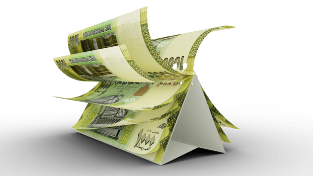 Calendar made of Yemeni Rial notes isolated on transparent background. Money calendar. spending concept. 3d rendering png