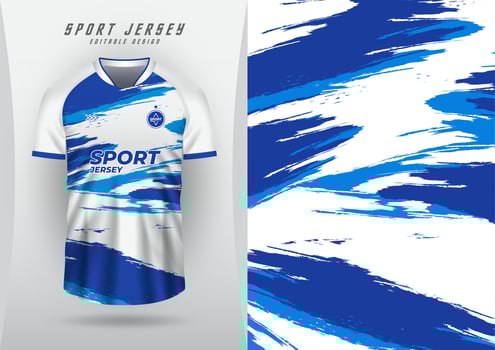 Background for sports jersey, football shirt, running shirt, racing shirt, blue and white pattern with white and blue design. vector