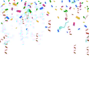 Celebration background template with confetti. Vector illustration EPS10.