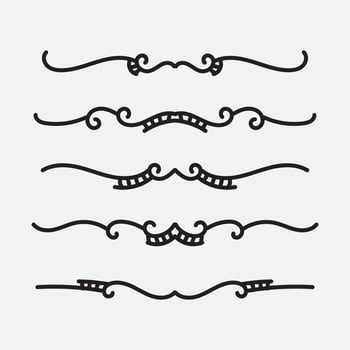 Calligraphic ornament set. Vintage Decorations. Vector isolated illustration.
