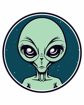 cute female alien logo vector