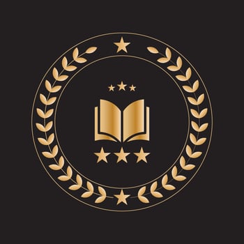 Golden laurel creative symbol concept. The award, win, winner, success abstract business logo idea. Corporate identity logotype, company graphic design template vector
