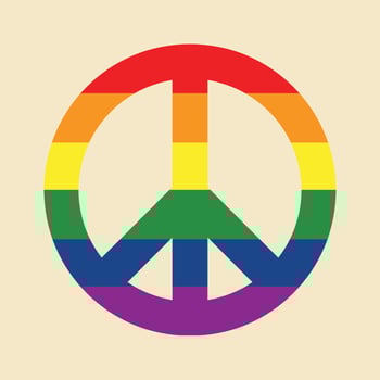 Pride Peace Sign, Happy Pride Element, LGBTQ Decorative Vector