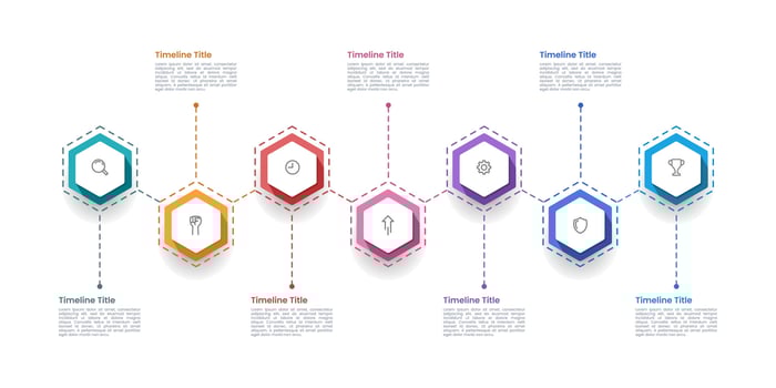 Timeline infographic company history step to success. vector illustration.