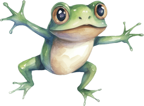 Cute Frog Watercolor Illustration. png