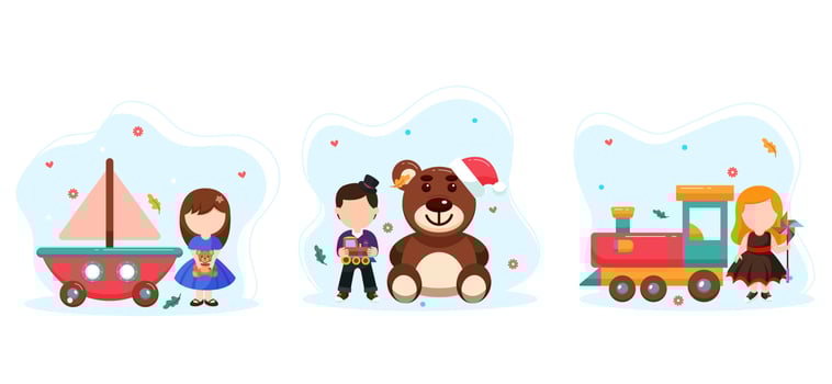 Children's Day Flat Bundle Illustration vector