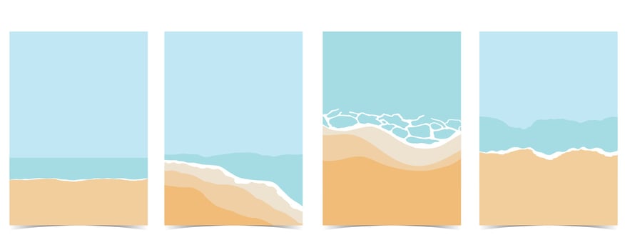 Beach postcard with sun,sea and sky in the daytime vector