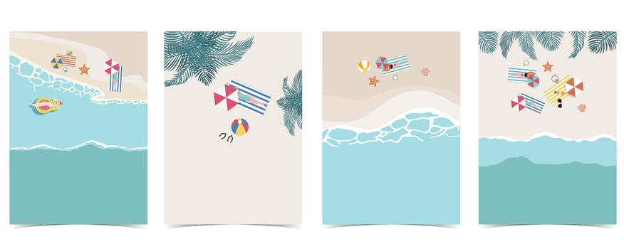 Beach postcard with sun,sea and sky in the daytime vector